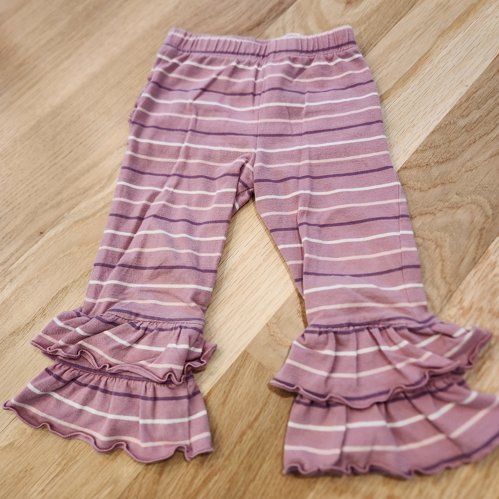 Ruffle Butts Lavender Striped Leggings